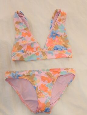 Billabong Orange Pink Floral Bikini Bottom